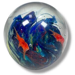 Dynasty Gallery Glass Fish Tank Paperweight Control Bubbles Heirloom Collectible